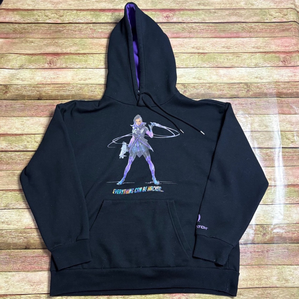 Blizzard x Forever 21 Overwatch Sombra Hoodie Black Purple Large 2019 Collab